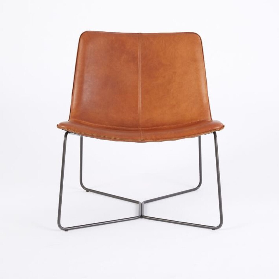Slope Leather Lounge Chair West Elm UK